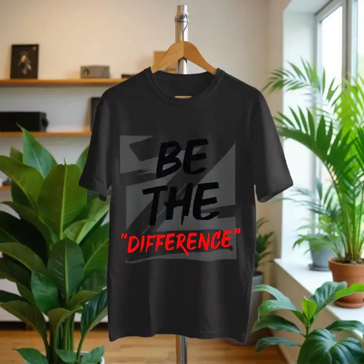 'Be The Difference' Black Streetwear Bold Aesthetic Cotton Graphic T-Shirt