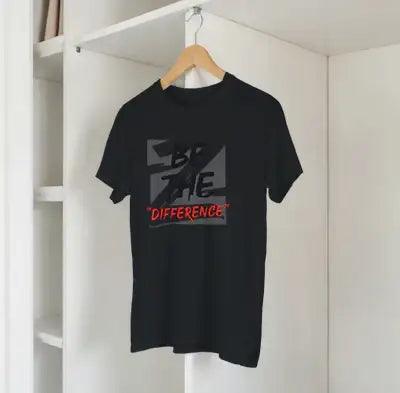 'Be The Difference' Black Streetwear Bold Aesthetic Cotton Graphic T-Shirt