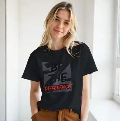 'Be The Difference' Black Streetwear Bold Aesthetic Cotton Graphic T-Shirt