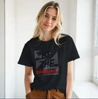 'Be The Difference' Black Streetwear Bold Aesthetic Cotton Graphic T-Shirt
