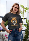 Roaring Lion Luxury Graphic Black T-Shirt - Stay Wild Like The KING